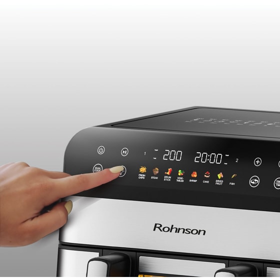 ROHNSON R-2894 με Αποσπώμενο Κάδο 10.4 L Inox Φριτέζα Αέρος image 5