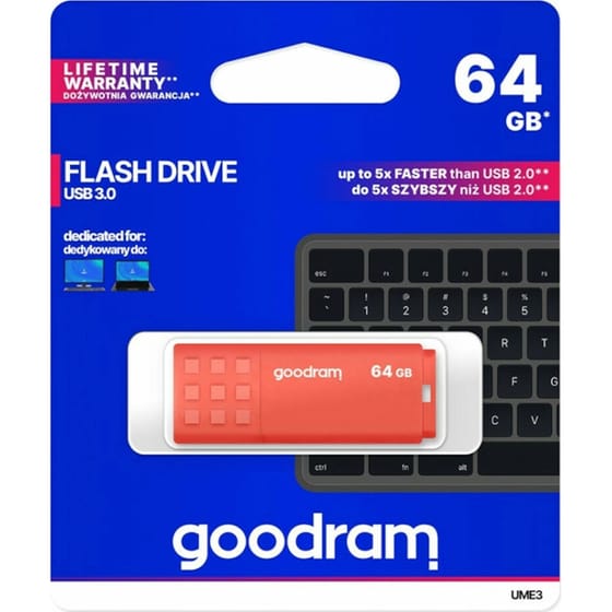 GoodRAM UME3 64GB USB 3.0 Stick Πορτοκαλί image 0
