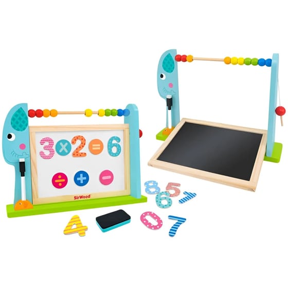 Globo Ξύλινος Πίνακας Άβακας "Ελεφαντάκι" 3 σε 1 image 1