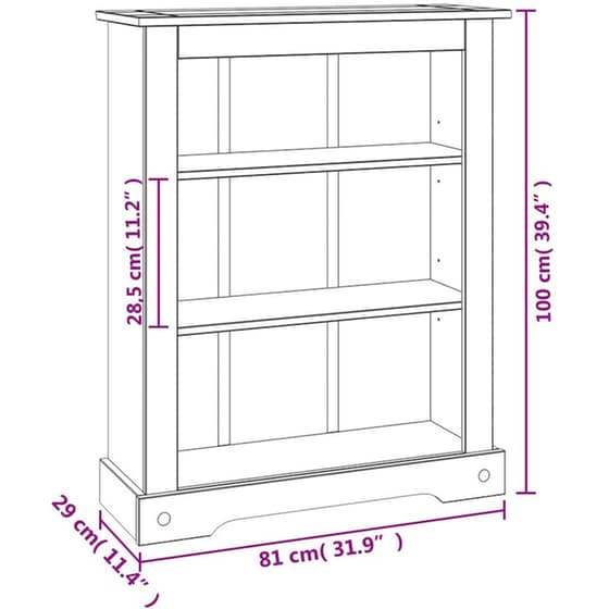 Βιβλιοθήκη VidaXL από Μασίφ Ξύλο Πεύκου 81x29x100 cm - Καφέ image 7