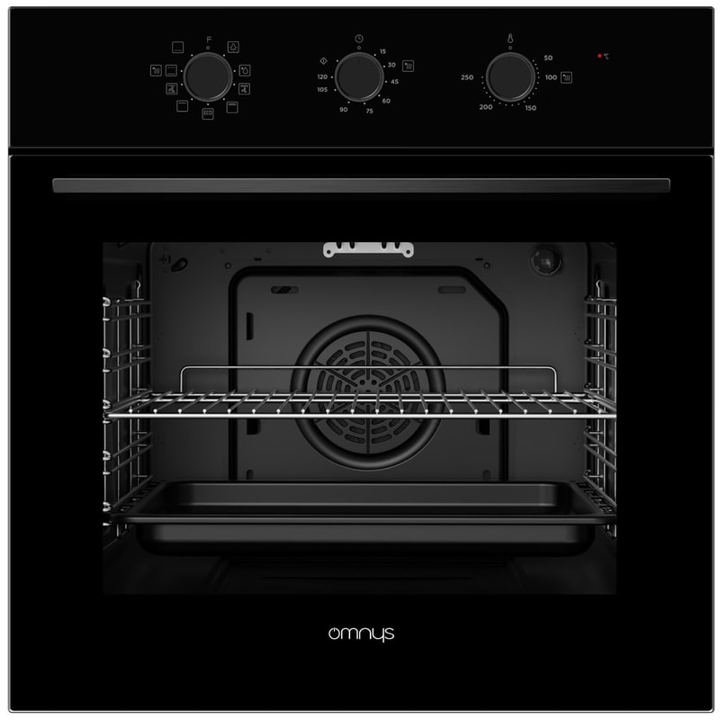 OMNYS OV7009MRBL 70 Lt Μαύρο Εντοιχιζόμενος Φούρνος Άνω Πάγκου OMNYS