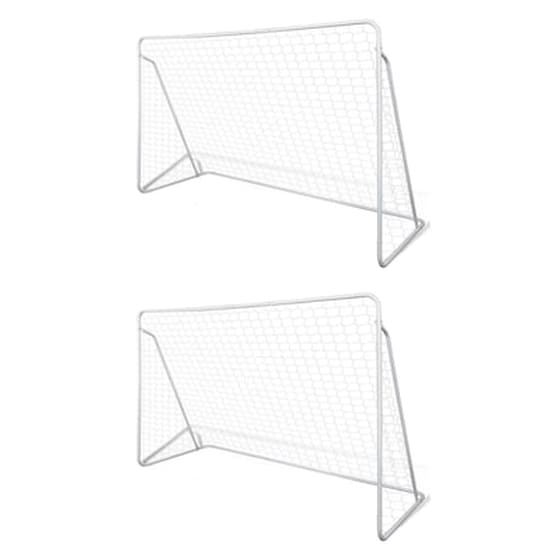 Vidaxl Τέρματα Ποδοσφαίρου 2 Τεμ. 240 X 90 X 150 Εκ. Ατσάλινα image 0