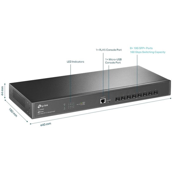TP-LINKTL-SX3008F JetStream Switch Managed L2+ Ten Gigabit Ethernet (10000 Mbps) SFP+  8-Port image 3