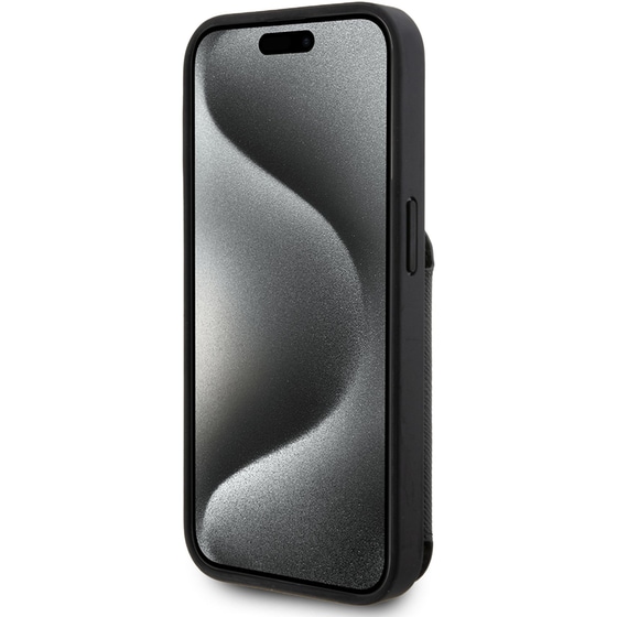 Θήκη Karl Lagerfeld iPhone 15 Pro - Karl Lagerfeld Karl Choupette Saffiano Cardslots & Stand Case - Black image 7