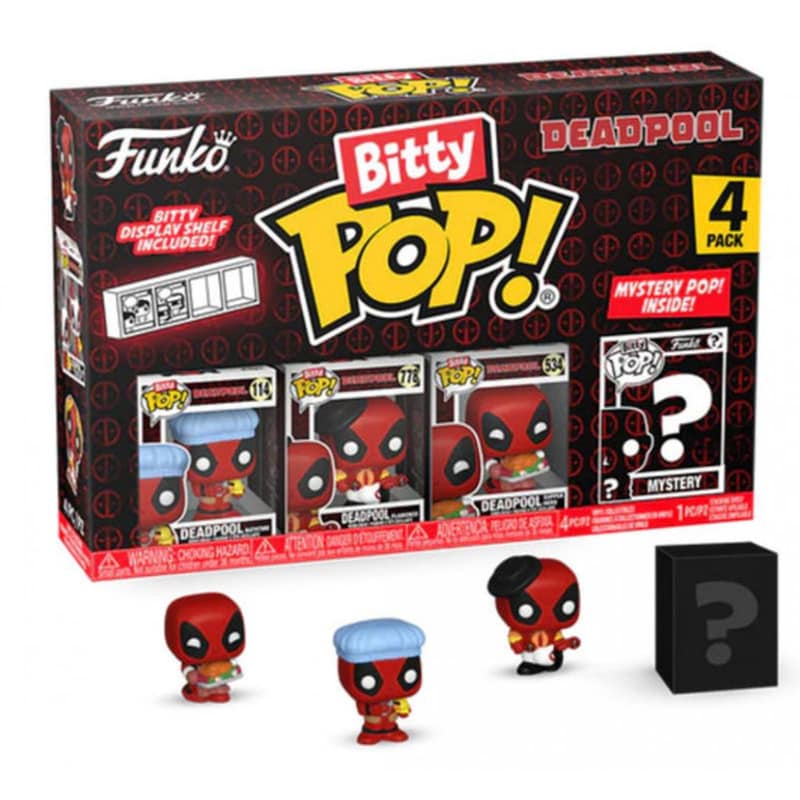 FUNKO Funko Bitty Pop! Marvel - Deadpool (Bathtime)/Deadpool (Flamenco)/Deadpool (Supper Hero)/Mystery 4-pack