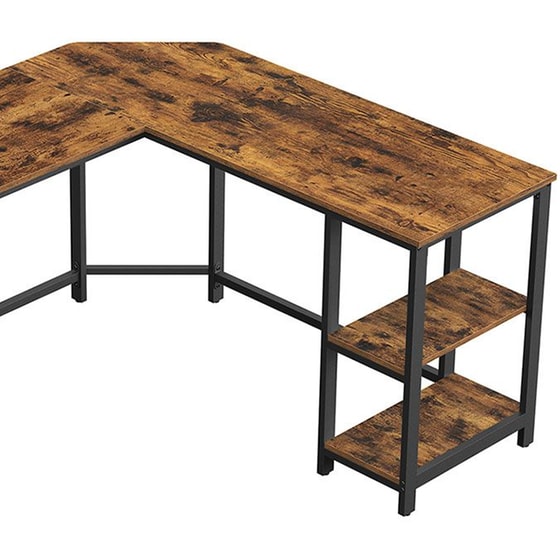 Γραφείο Γωνιακό Vasagle από Μοριοσανίδα 138x138x75 cm - Καφέ image 3