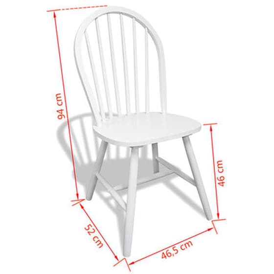 Καρέκλες Τραπεζαρίας Vidaxl από Μασίφ Ξύλο 6 Τμχ - Λευκές image 4