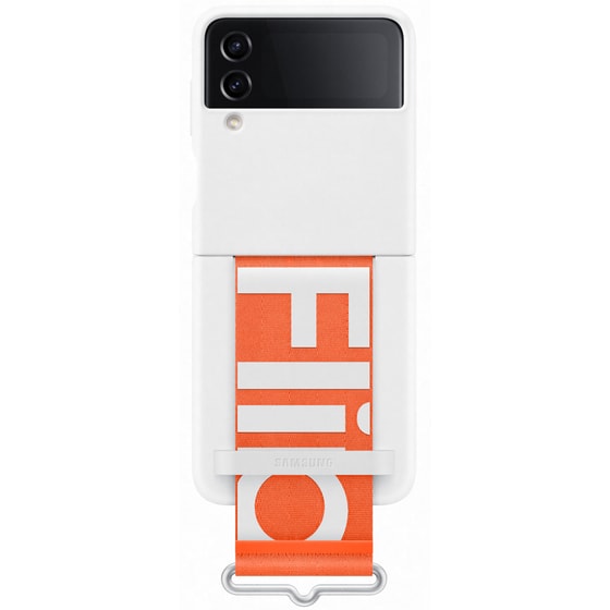 Θήκη Σιλικόνης Samsung Galaxy Z Flip 4 με Strap - Λευκό image 2