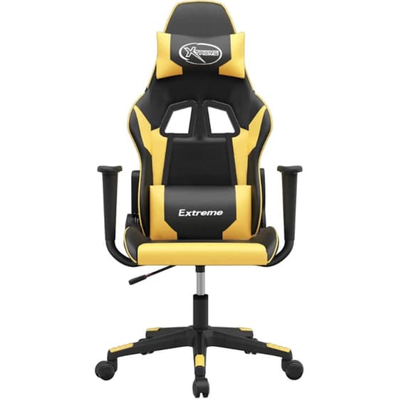 Καρέκλα Gaming VIDAXL 345447 με Ρυθμιζόμενα Μπράτσα από Τεχνητό Δέρμα - Μαύρο / Κίτρινο image 1