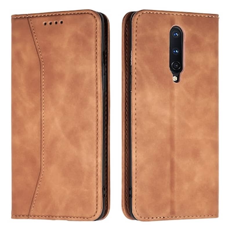 Θήκη Bodycell Pu Leather Book Oneplus 8 - Brown BODYCELL