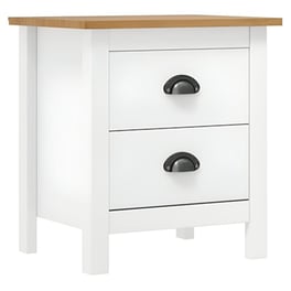 Κομοδίνο Vidaxl Από Μασίφ Ξύλο Πεύκου 46x35x49.5 cm - Λευκό