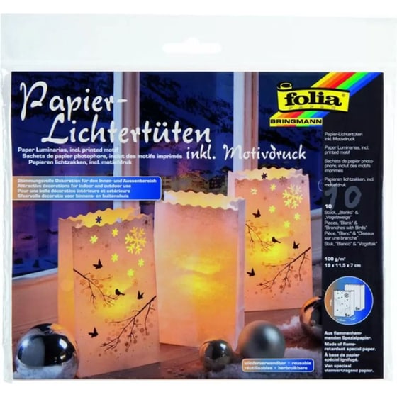 Φαναράκια Χάρτινα, 19χ11,5χ7εκ, Σετ 10τμχ, Πουλιά image 0