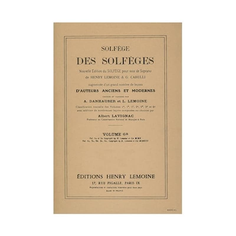 HENRY LEMOINE Solfege Des Solfeges, Vol.6b