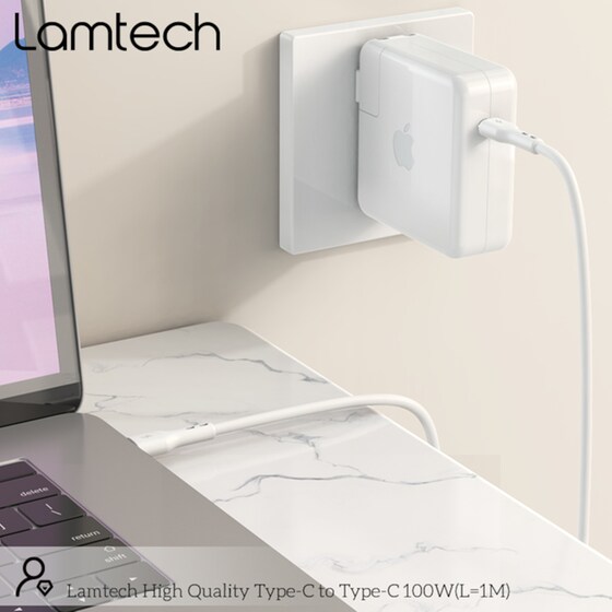 Καλώδιο δεδομένων Lamtech Usb-C σε Usb-C 1m - White image 6