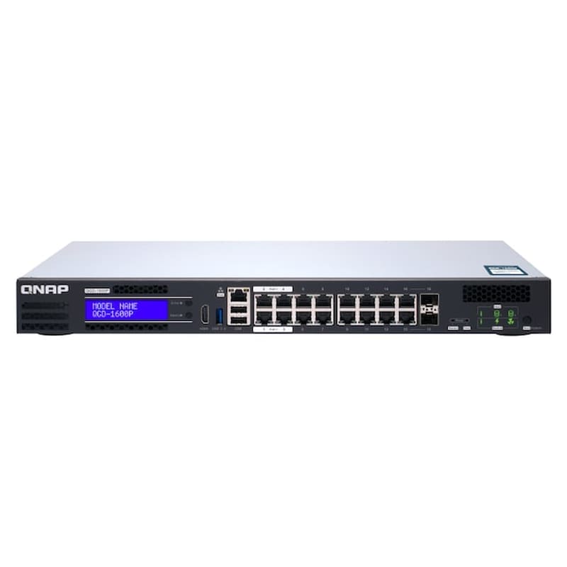 QNAP QNAP QGD-1600P Network Switch Managed L2 Gigabit Ethernet (10/100/1000 Mbps) PoE Support Black/Grey