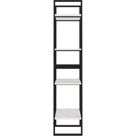 Βιβλιοθήκη VidaXL από Ξύλο 60x30x140cm - Λευκό/Μαύρο image 4