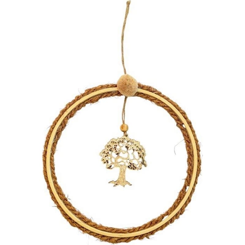 FEELBOHO Χριστουγεννιάτικο Διακοσμητικό Στεφάνι Χειροποιήτο Feelboho Ξύλινο Δέντρο