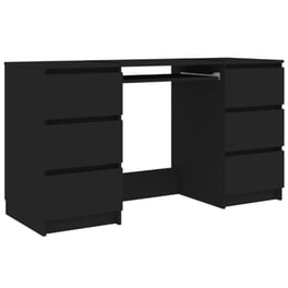 Γραφείο με Συρτάρια VidaXL από Μοριοσανίδα 140x50cm - Μαύρο