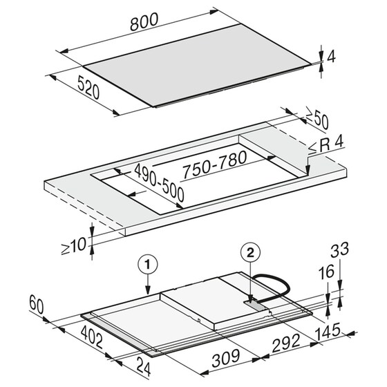 Εστία Επαγωγική Αυτόνομη MIELE KM7373FL 80.6 cm Μαύρο image 4