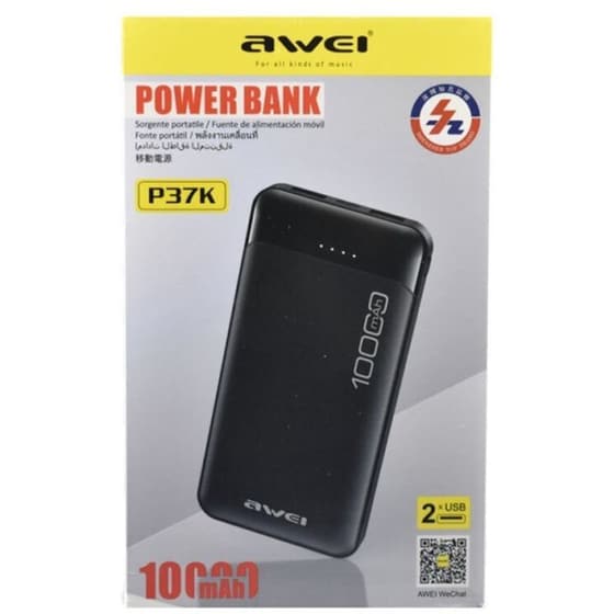 Powerbank Awei P37K 10.000 mAh - Μαύρο image 1