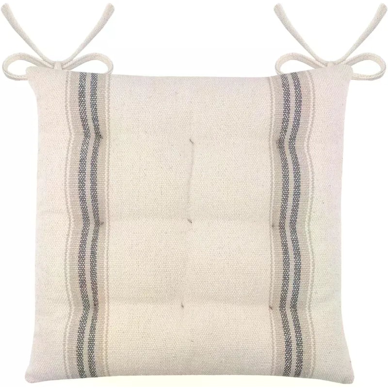 Μαξιλάρι Καρέκλας Spitishop Βαμβάκι 40x40cm - Μπεζ/Ανθρακί