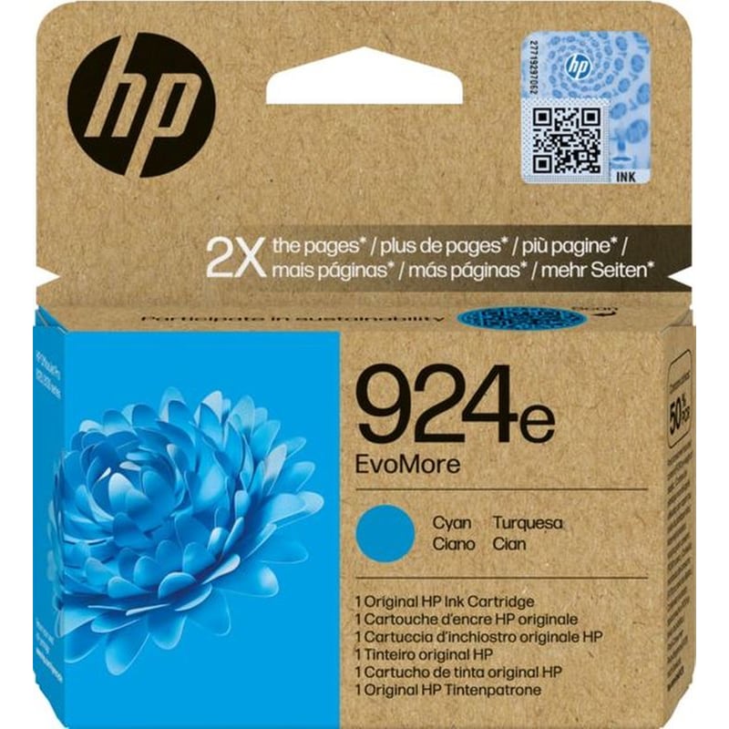 HP 924e EvoMore Κυανό Μελάνι Εκτυπωτή 4K0U7NE
