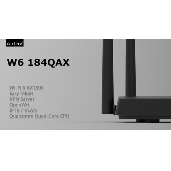 Airlive W6184QAX Ασύρματο Router Wi‑Fi 6 Dual Band AX1800 με 4 Θύρες Gigabit image 1