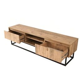 Έπιπλο Τηλεόρασης Trentino από Μοριοσανίδα 140x40x50cm - Μαύρο/Καφέ