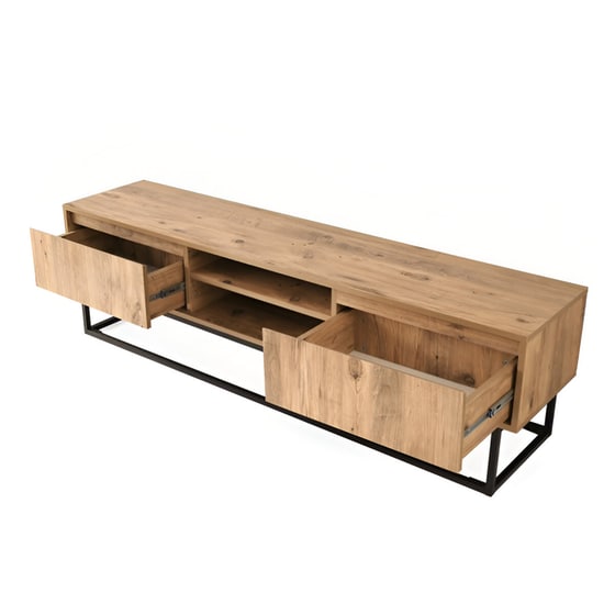 Έπιπλο Τηλεόρασης Trentino από Μοριοσανίδα 140x40x50cm - Μαύρο/Καφέ image 0