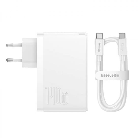 Φορτιστής Πρίζας Baseus GaN5 Pro 2x USB-C/1x USB 140W - White CCGP100202 image 2