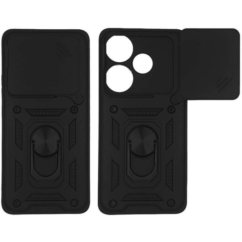 SONIQUE Θήκη Ring Armor Campro Sonique Για Xiaomi Poco F6 5g Μαύρο