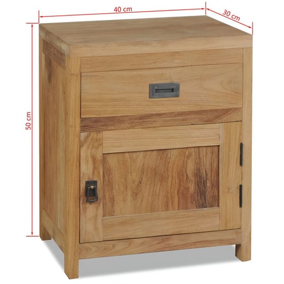 Κομοδίνο Vidaxl Από Μασίφ Ξύλο Teak 40x30x50 cm - Φυσικό image 4