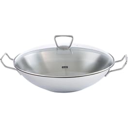 FISSLER Kunming 36 cm Wok με Γυάλινο Καπάκι Inox