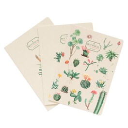 Σετ 3 Τετραδίων Α5 Botanical Cacti By Kokonote
