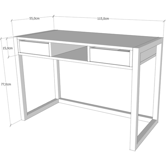 Γραφείο με Συρτάρια 24Mall Mantova από Μοριοσανίδα 115x55x77 cm - Μπεζ/Μαύρο image 4