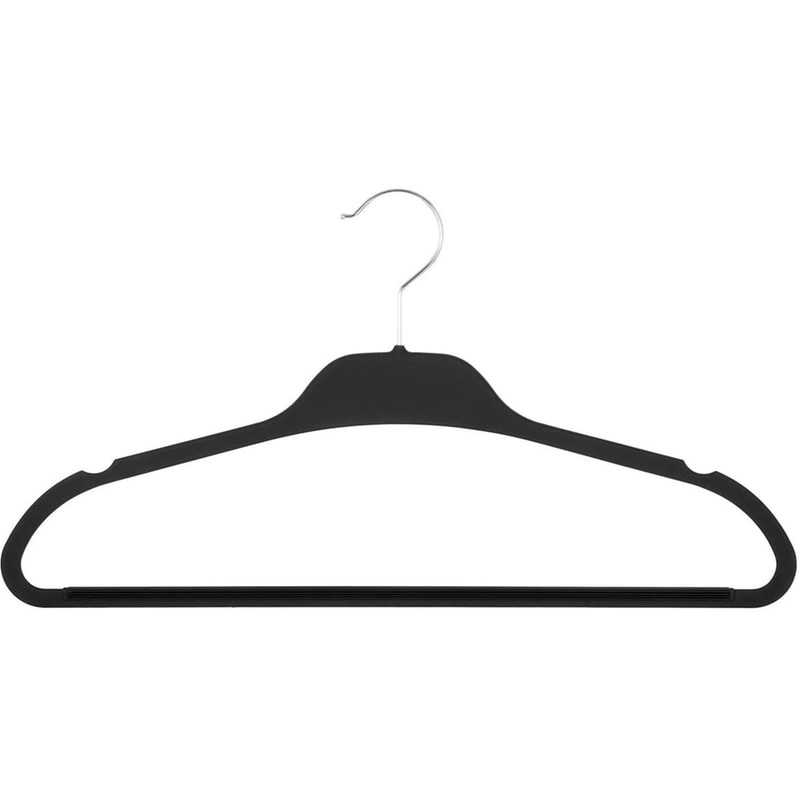 SPITISHOP Κρεμάστρες Ρούχων Spitishop Rubber F-v από Πλαστικό 51544 44.8x0.7x23.4 cm Σετ 8 Τμχ - Μαύρες