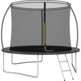VidaXL Σετ Τραμπολίνου Στρογγυλό 305x76cm για έως 150kg - Μαύρο/ Γκρι