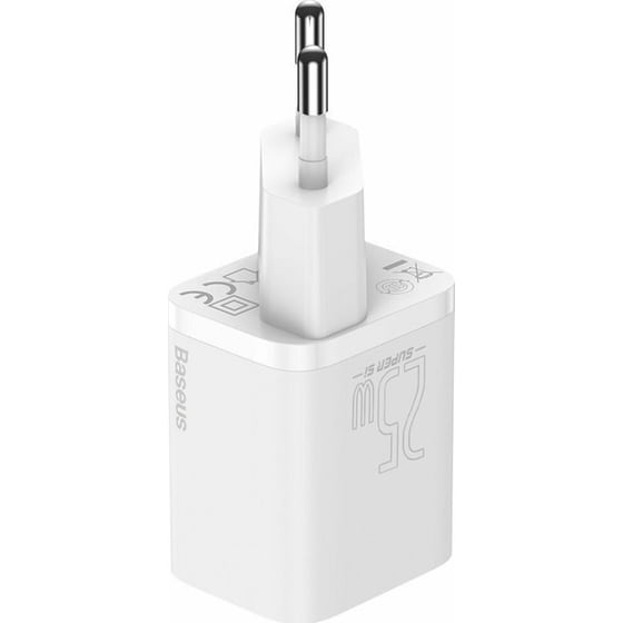 Καλώδιο δεδομένων Baseus Super Si Quick Charger Usb-C 25W with cable Usb-C 1m - White image 2