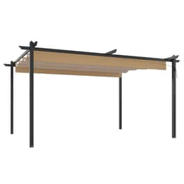 Κιόσκι Κήπου Vidaxl Ατσάλινο 4x3x2.2m - Taupe