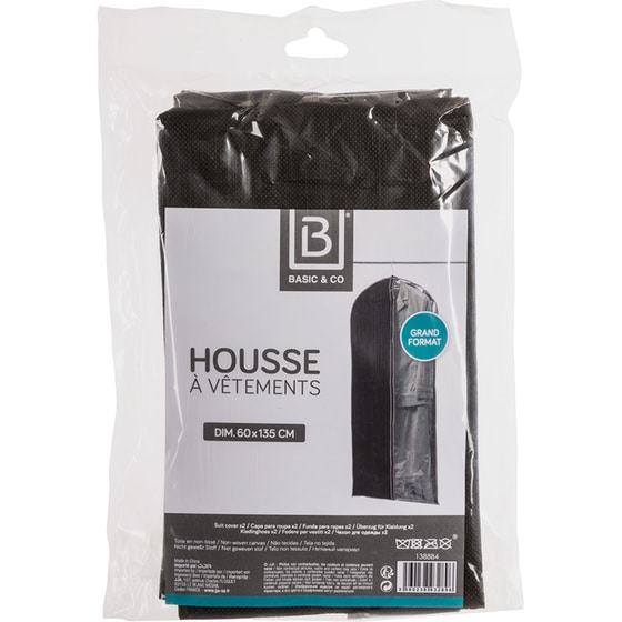 Θήκη Φύλαξης Παλτό/Κοστουμιών Spitishop 138884 60x135 cm - Μαύρη image 1