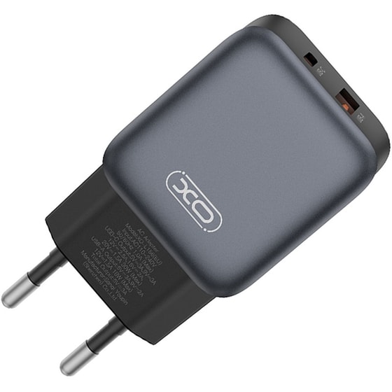 Φορτιστής Πρίζας XO L156 χωρίς Καλώδιο USB-A & USB-C 30W Quick Charge 3.0 - Μαύρο image 1
