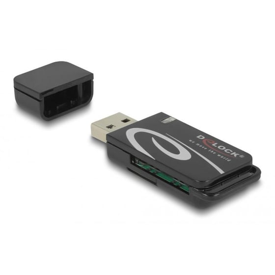 Card reader Delock 91602 USB 2.0 με 2 θύρες - Μαύρο image 1