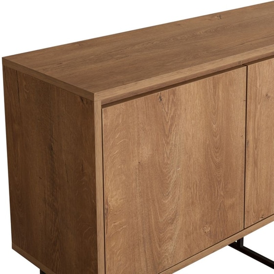 Μπουφές 24Mall Prato από Μοριοσανίδα/Μέταλλο 140x36x72 cm - Καφέ/Μαύρος image 4