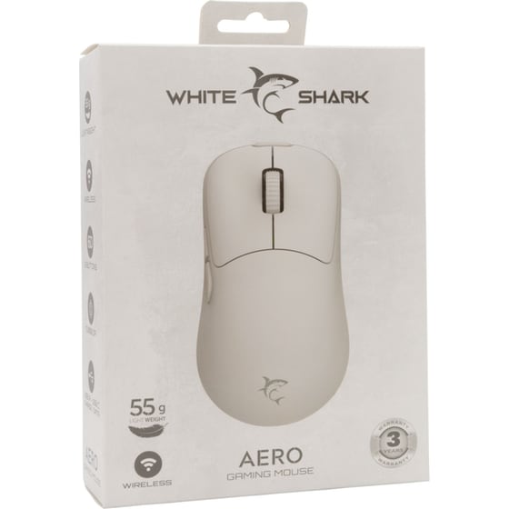 White Shark  AERO Gaming Ασύρματο Ποντίκι - Λευκό image 6