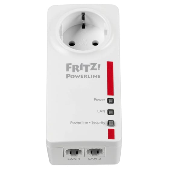 AVM Fritz! 1220E Powerline Διπλό Kit Ενσύρματη Σύνδεση Passthrough Πρίζα και 2 Θύρες Ethernet image 1