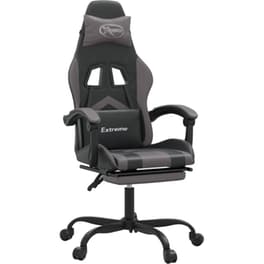 Καρέκλα Gaming VIDAXL 349607 με Υποπόδιο από Τεχνητό Δέρμα - Γκρι