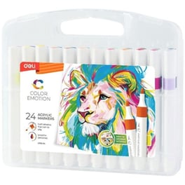 Μαρκαδόροι Σχεδίου Ακρυλικοί Deli Color Emotion (24 Τεμάχια)