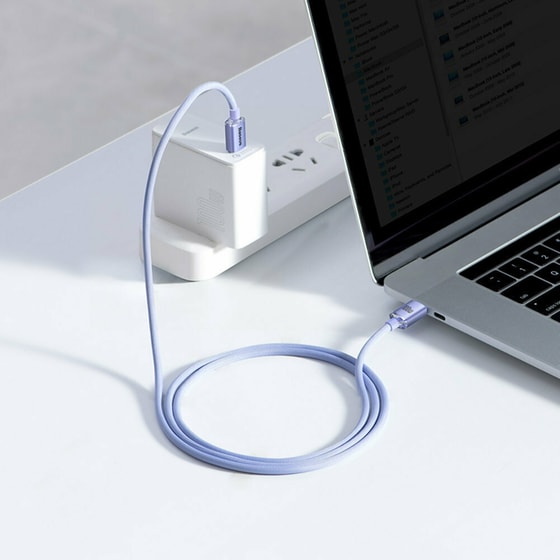 Καλώδιο δεδομένων Baseus Crystal Shine Series Usb-C to Usb-C 100W 1.2m - Lilac image 7