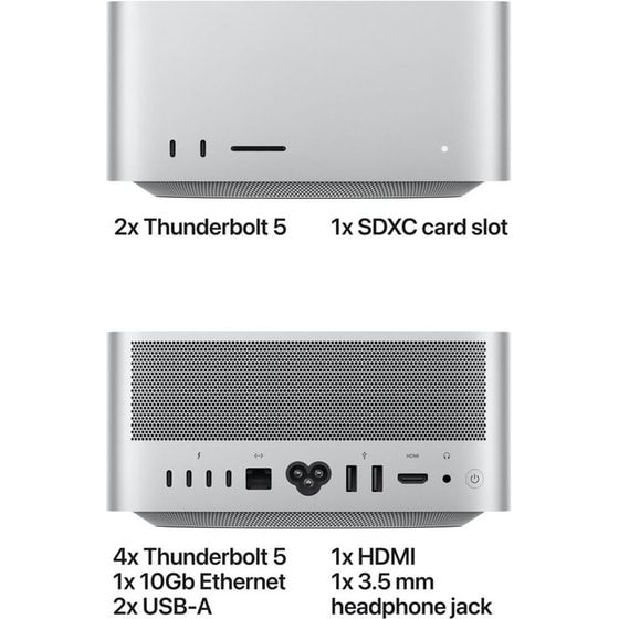Apple Mac Studio with M5 Ultra (M5 Ultra/96GB/1TB SSD/30C CPU/64C GPU) - Silver image 3