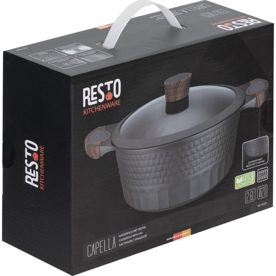 Κατσαρολάκι Ρηχό RESTO Capella-93501 από Χυτό Αλουμίνιο 20 cm 2.6 L Μαύρο image 11